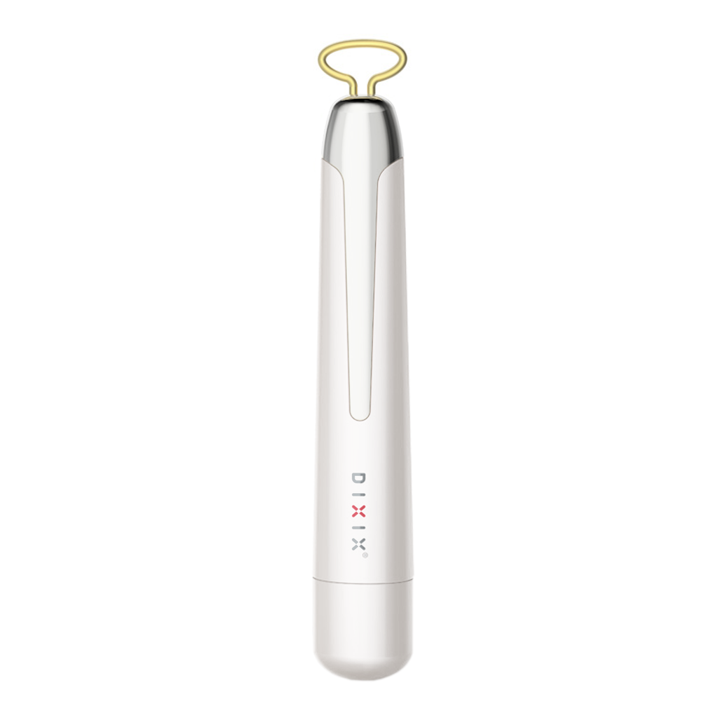 Silver beauty tool with gold end on a white background, featuring the DIXIX brand.