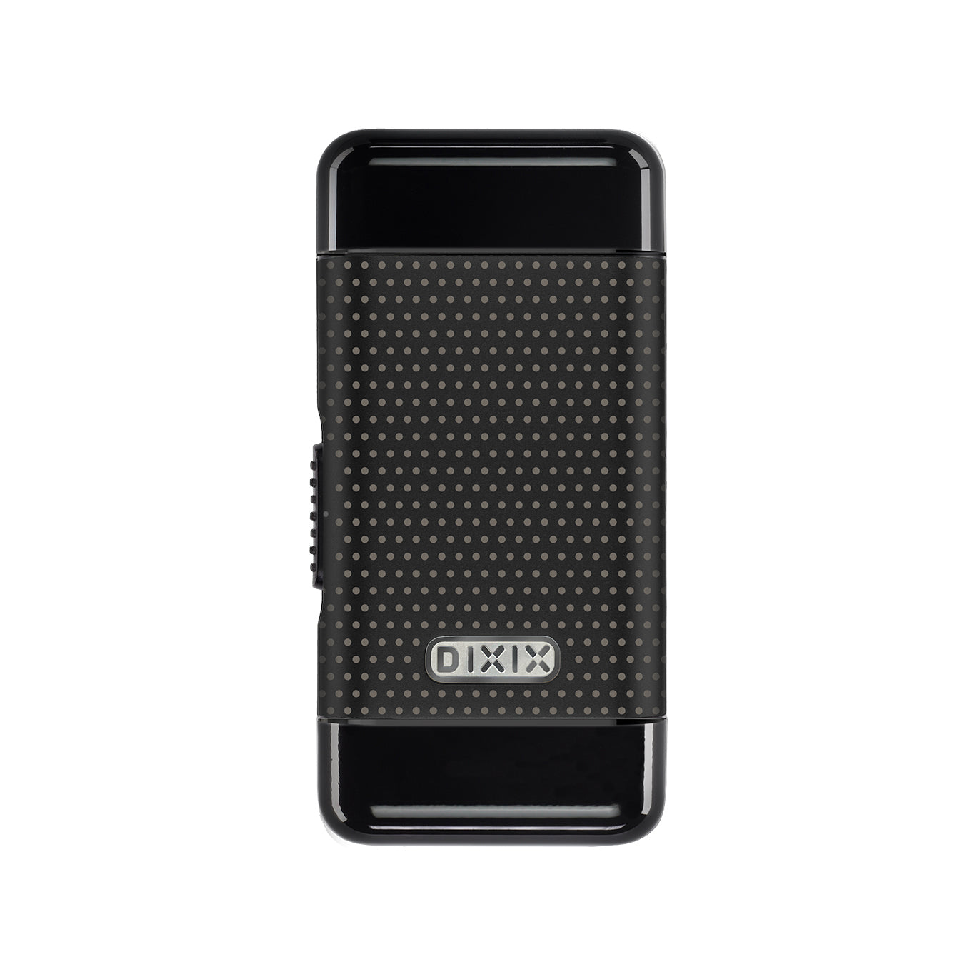 A black DIXIX cardholder wallet with a textured, dotted pattern and a silver brand logo, shown on a plain white background.