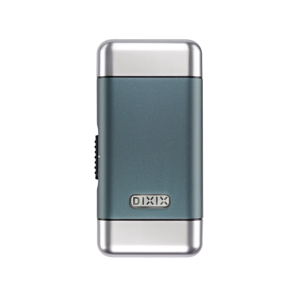 Blue and silver Dixie cup holder on a white background